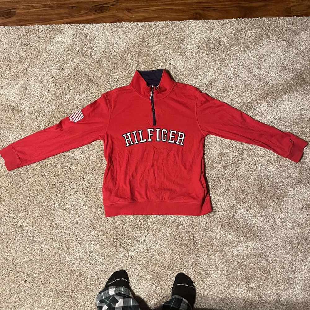 Youth M Red Tommy Hilfiger Long-sleeve